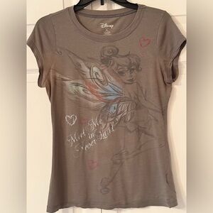 Disney Tinker Bell Graphic Tee - Women's Gray Top